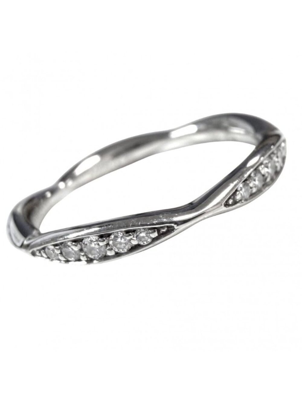 Chanel Ring Camellia Collection Half Eternity 50 Sizes with Initial Platinum